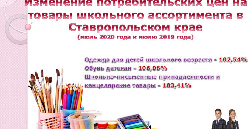 Изменение потребительских цен на товары школьного ассортимента в Ставропольском крае