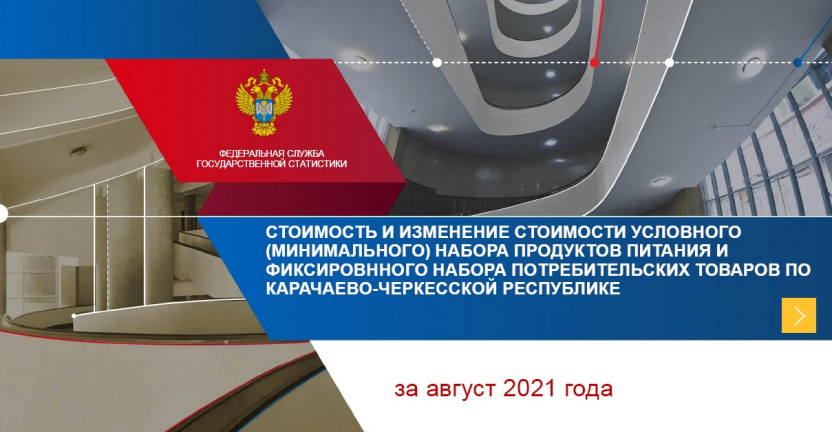 Стоимость и изменение стоимости условного (минимального) набора продуктов питания и фиксировнного набора потребительских товаров по Карачаево-Черкесской Республике  за август 2021 года