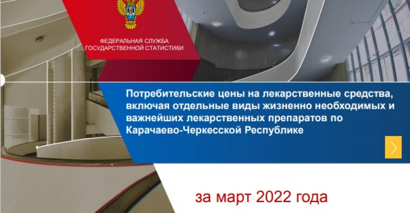 Потребительские цены на лекарственные средства, включая отдельные виды жизненно необходимых и  важнейших лекарственных препаратов по  Карачаево-Черкесской Республике за март 2022 года