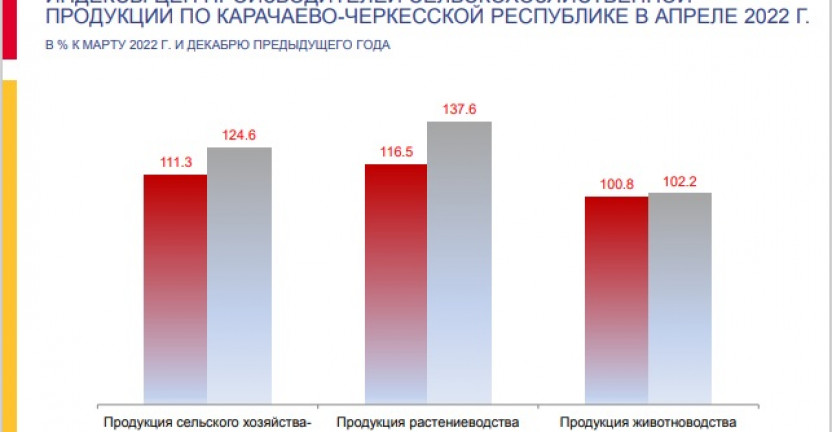 Индексы цен производителей сельскохозяйственной продукции по Карачаево-Черкесской Республике за апрель 2022 года