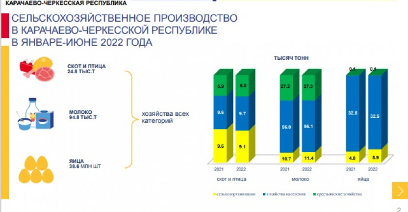 Сельскохозяйственное производство в Карачаево-Черкесской Республике за январь-июнь 2022 года